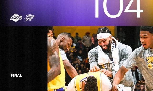 再胜西部第一！湖人天克雷霆 未来5场决定命运？
